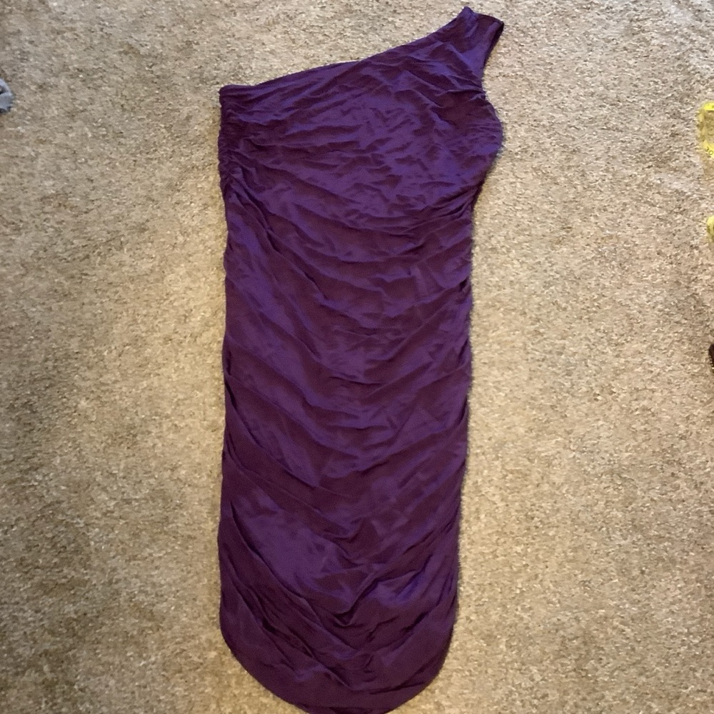 Elegant Purple Ruched Dress